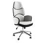 4142 Swivel Office Chair Light Grey White Glossy 0