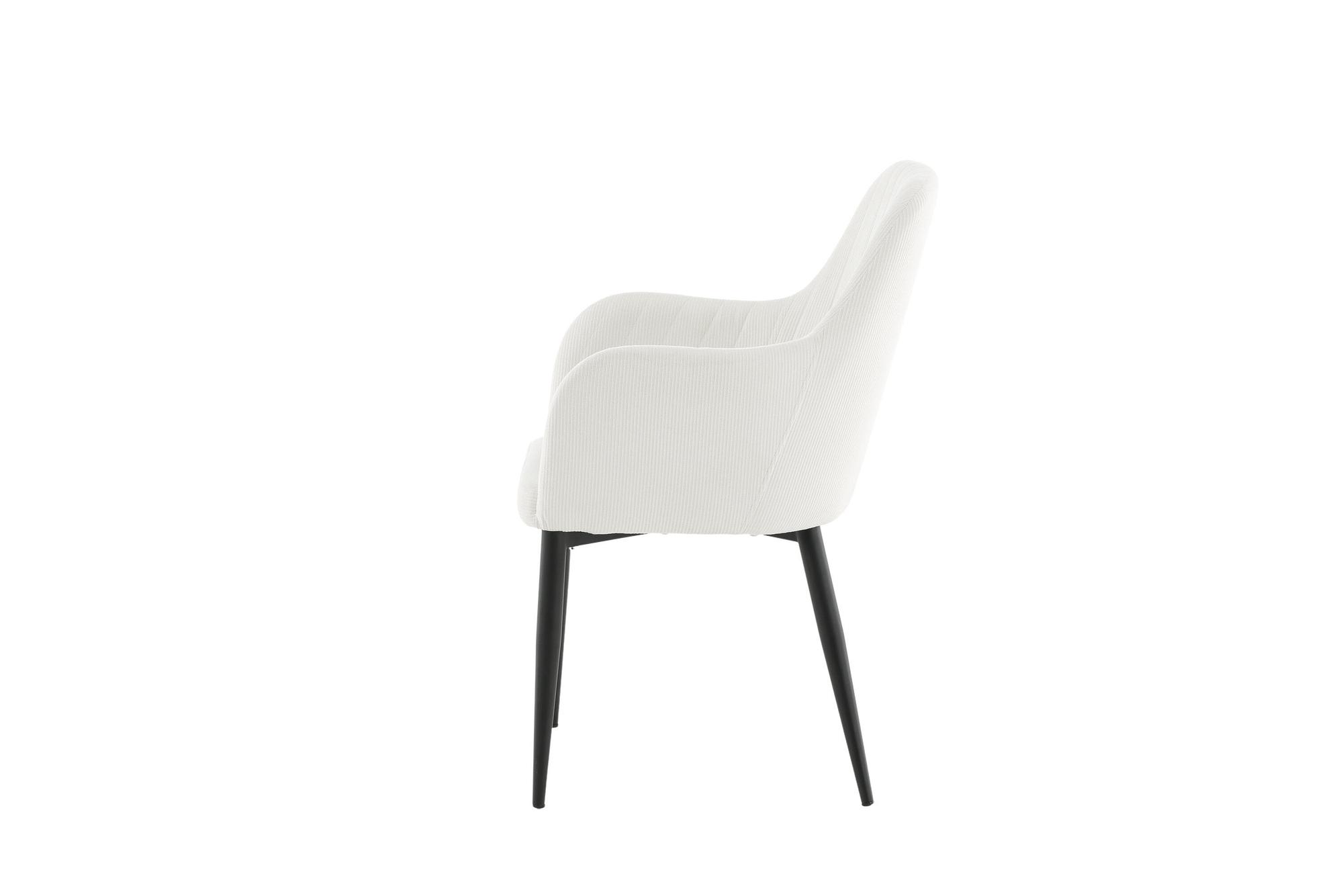 2x Comfort Esszimmerstuhl-Set Samt Schwarz Weiß 4