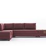 Fly Ecksofa Links mit 2 Hockern Rot 4