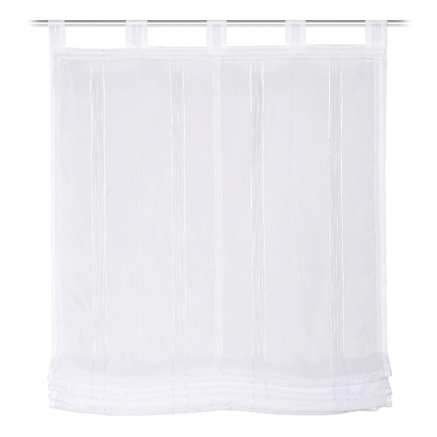 Schlaufenrollo Livro Webstoff Weiß 100 x 140 cm 0