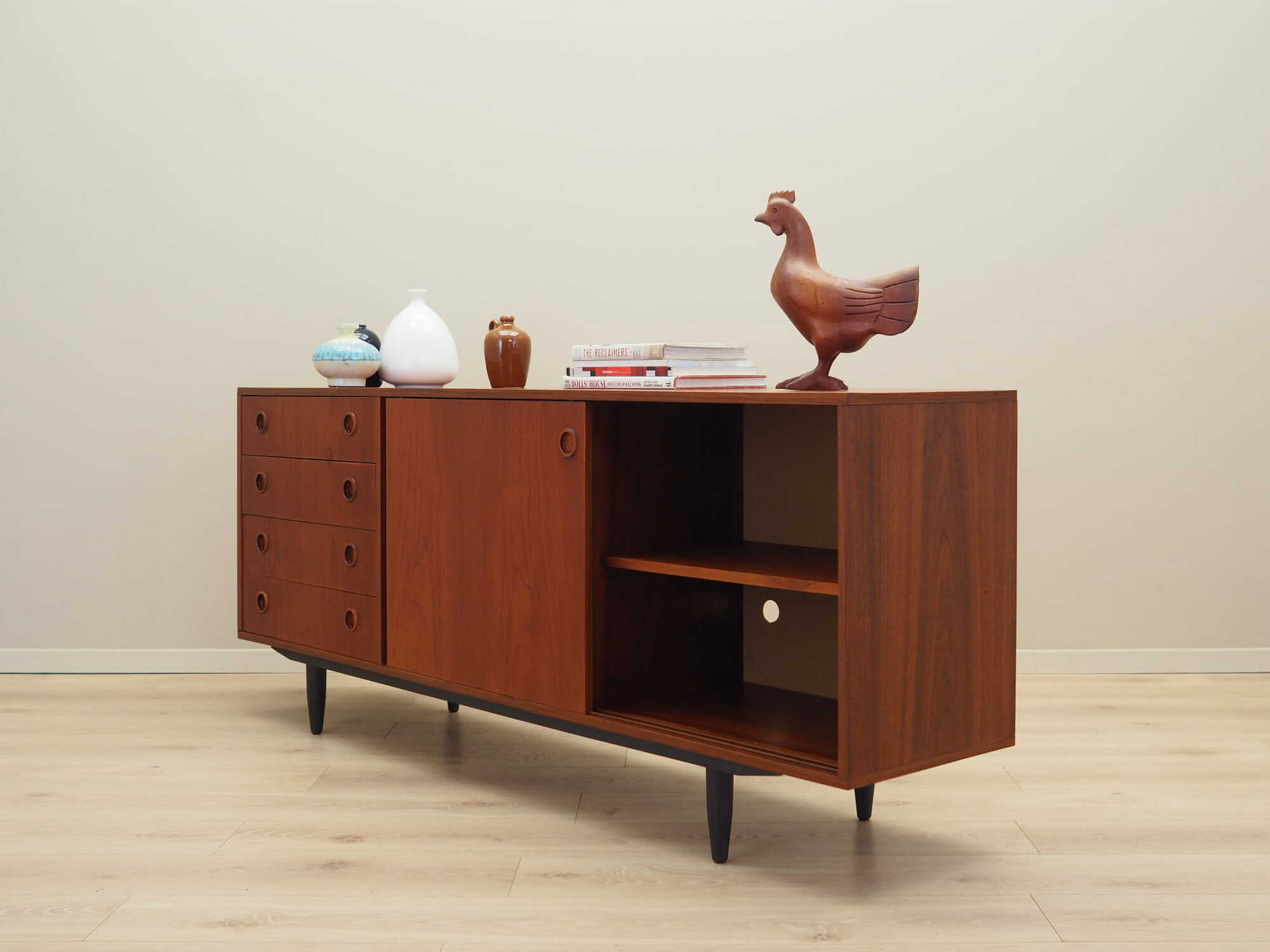 Vintage Sideboard Teakholz Braun 1970er Jahre 4