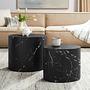 Couchtisch Warners 2er Set MDF Schwarz 48x33cm 2