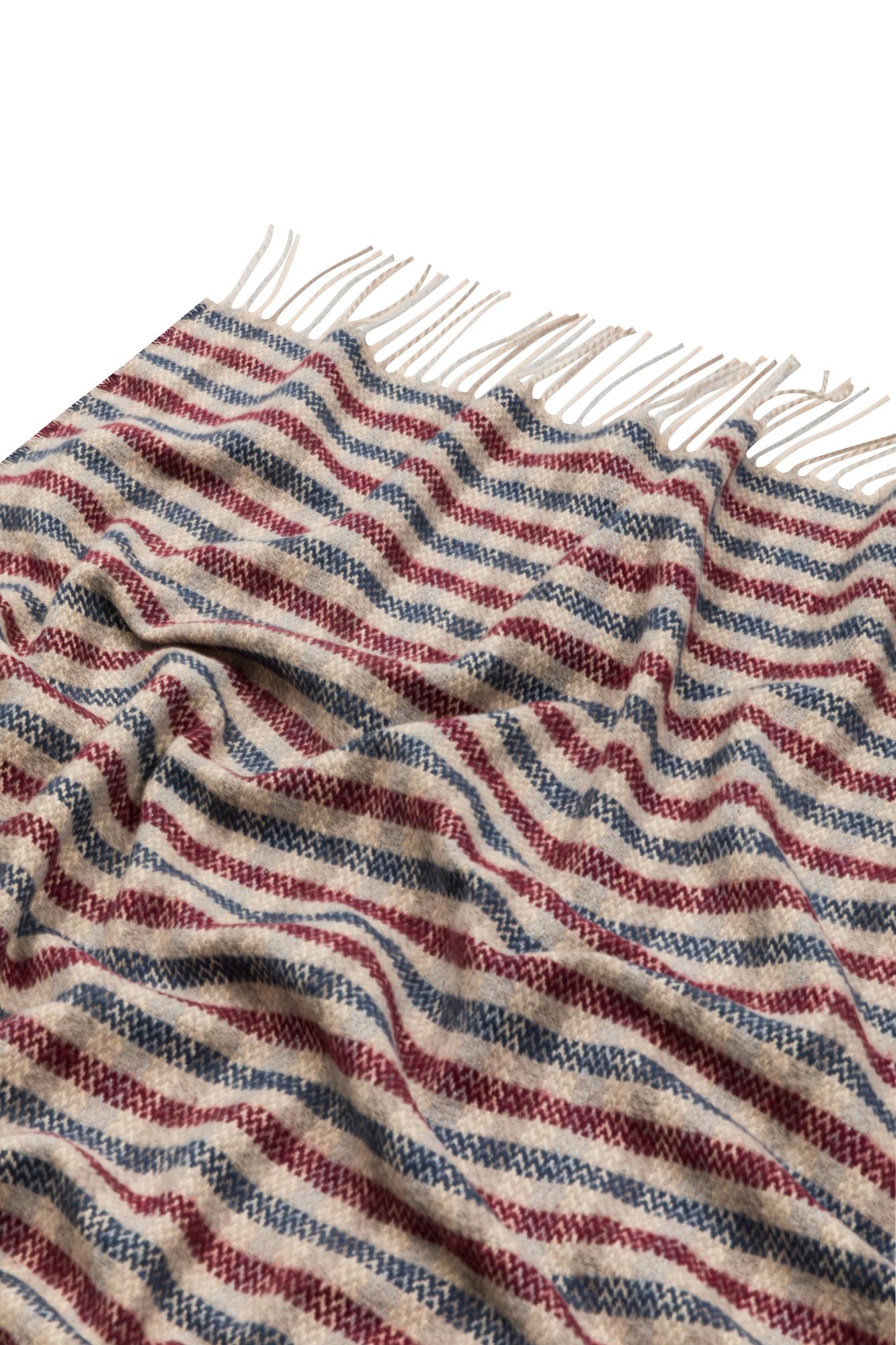 Ibiza Plaid Decke Recycelte Baumwolle Mikro-Karo Blau Rot 5