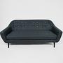 Ritchie Sofa 3-Sitzer Textil Anthrazit Bunte Knöpfe 1