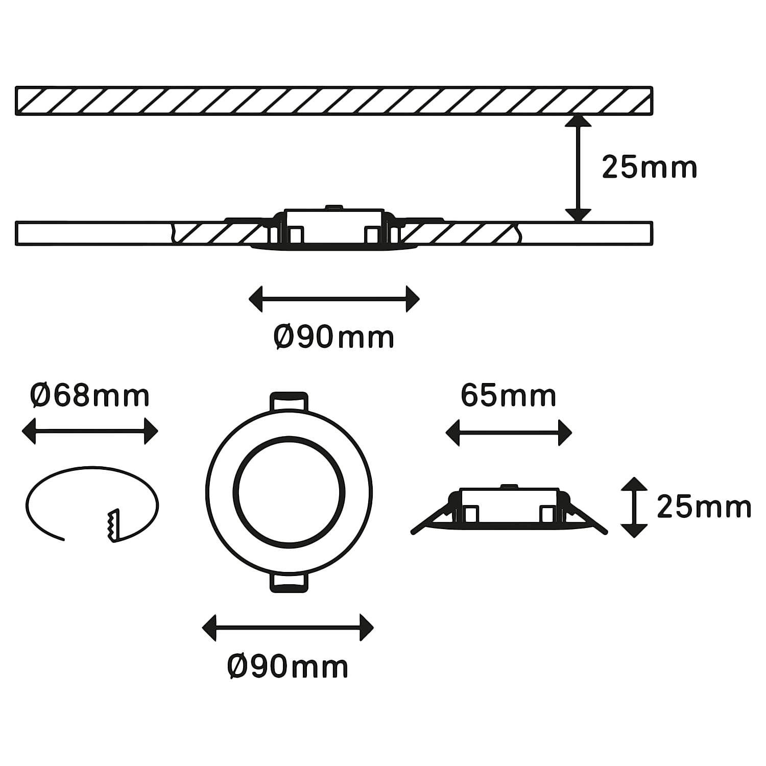 Kulana II LED recessed light set of 3 3-lamp Nylon Black 4