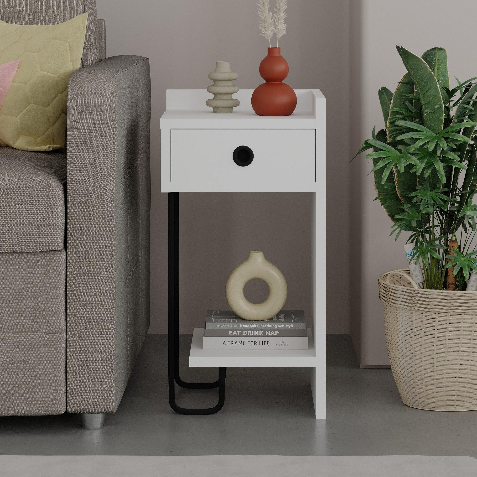 Sirius Bedside Table Right White 6