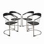 4x Dining chair leather metal 1980s 0