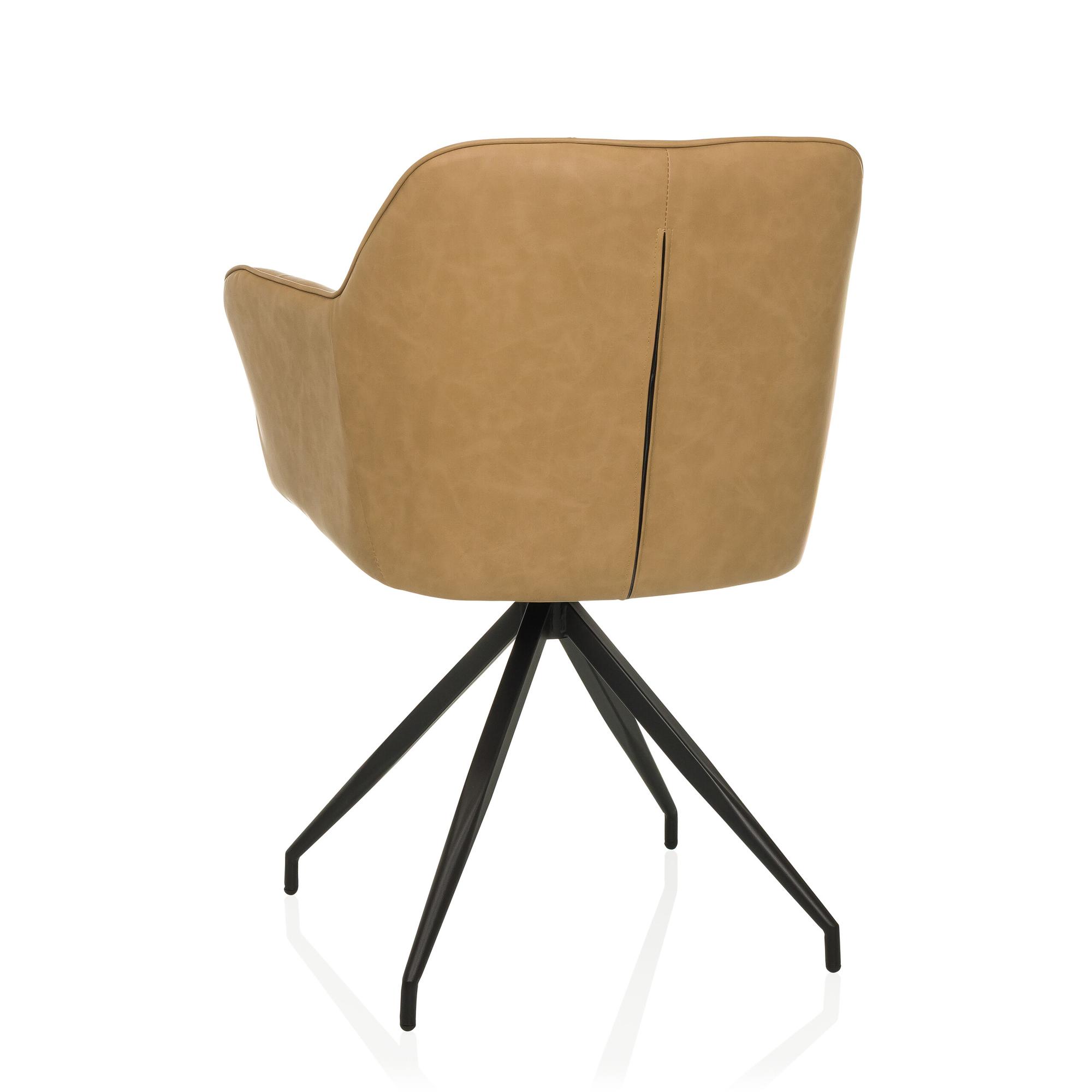 ELVERUM SPU Dining chair Faux leather Light brown 9