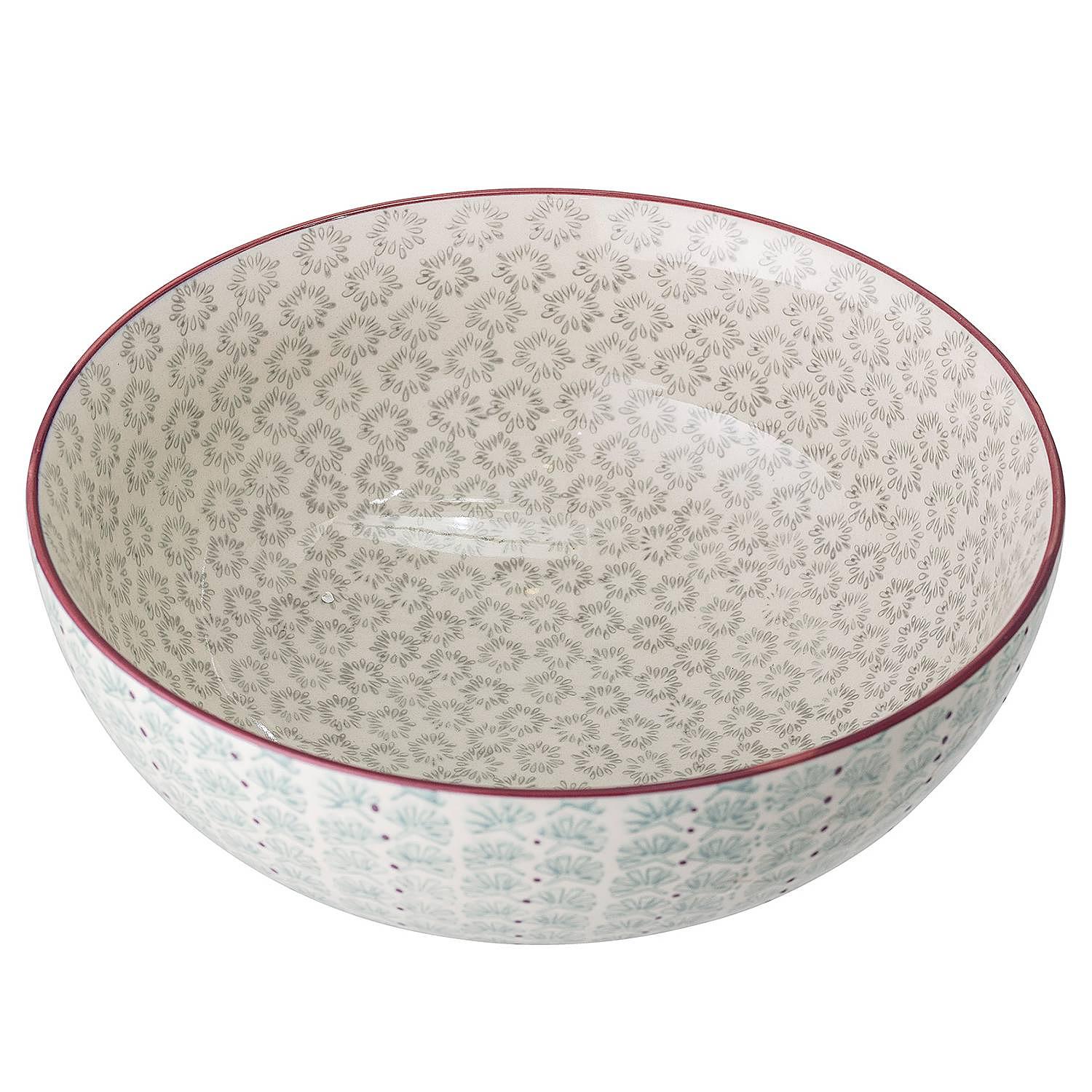 Servierschüssel Maya Keramik Weiß / Grün 4