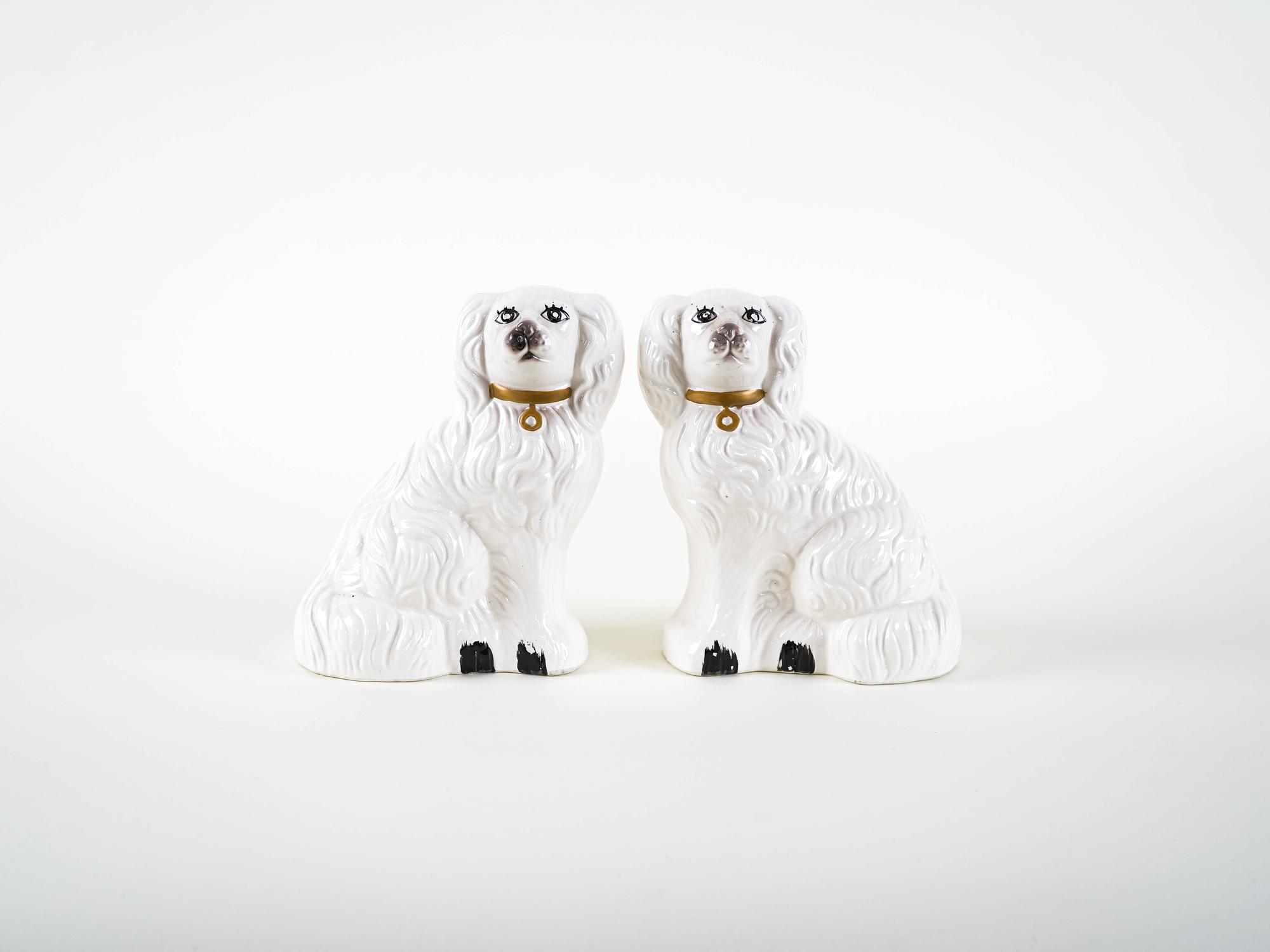 Dog Figures English Style Ceramic 1970s 2