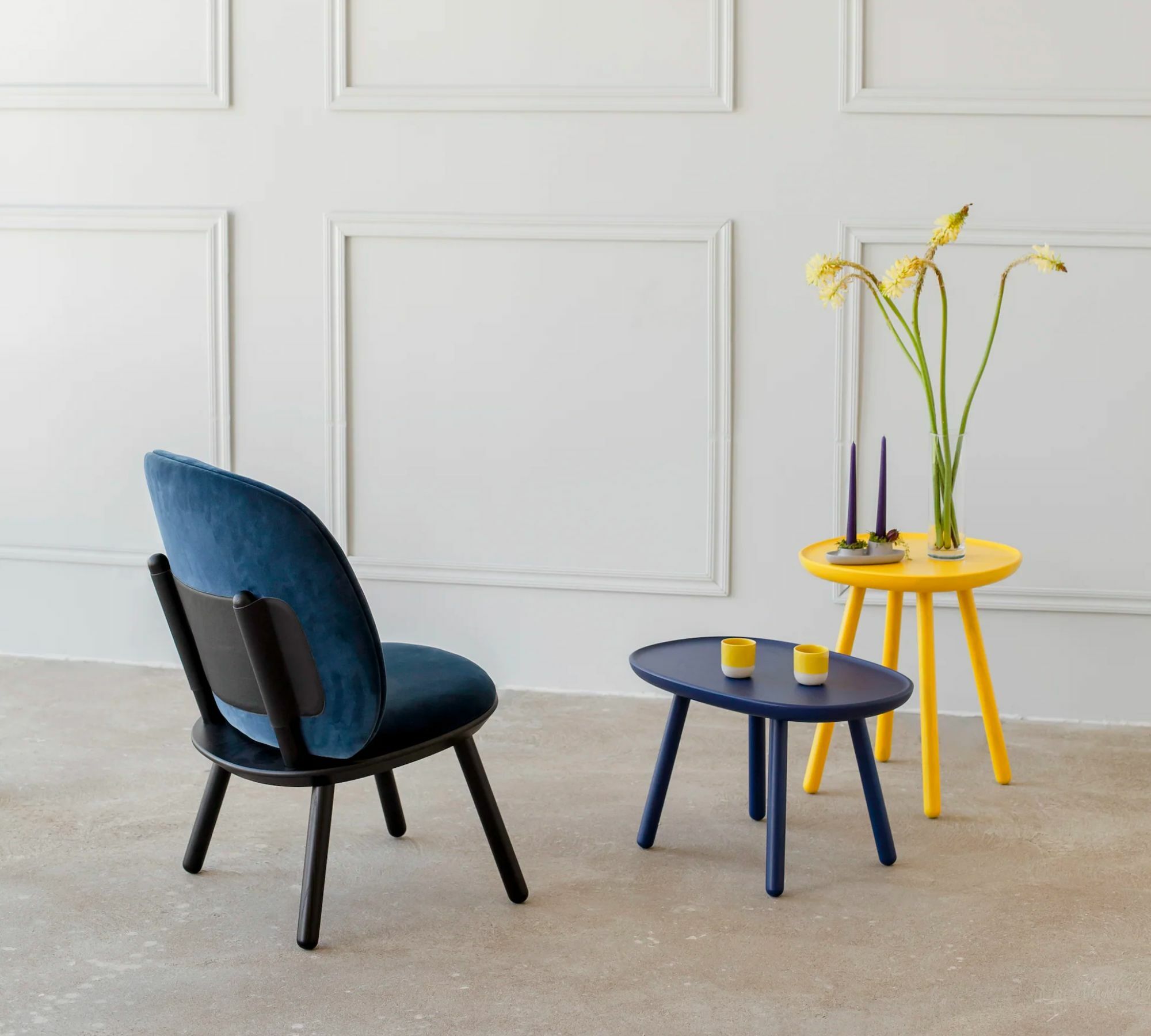 Naïve Bestelltisch Holz Blau 2