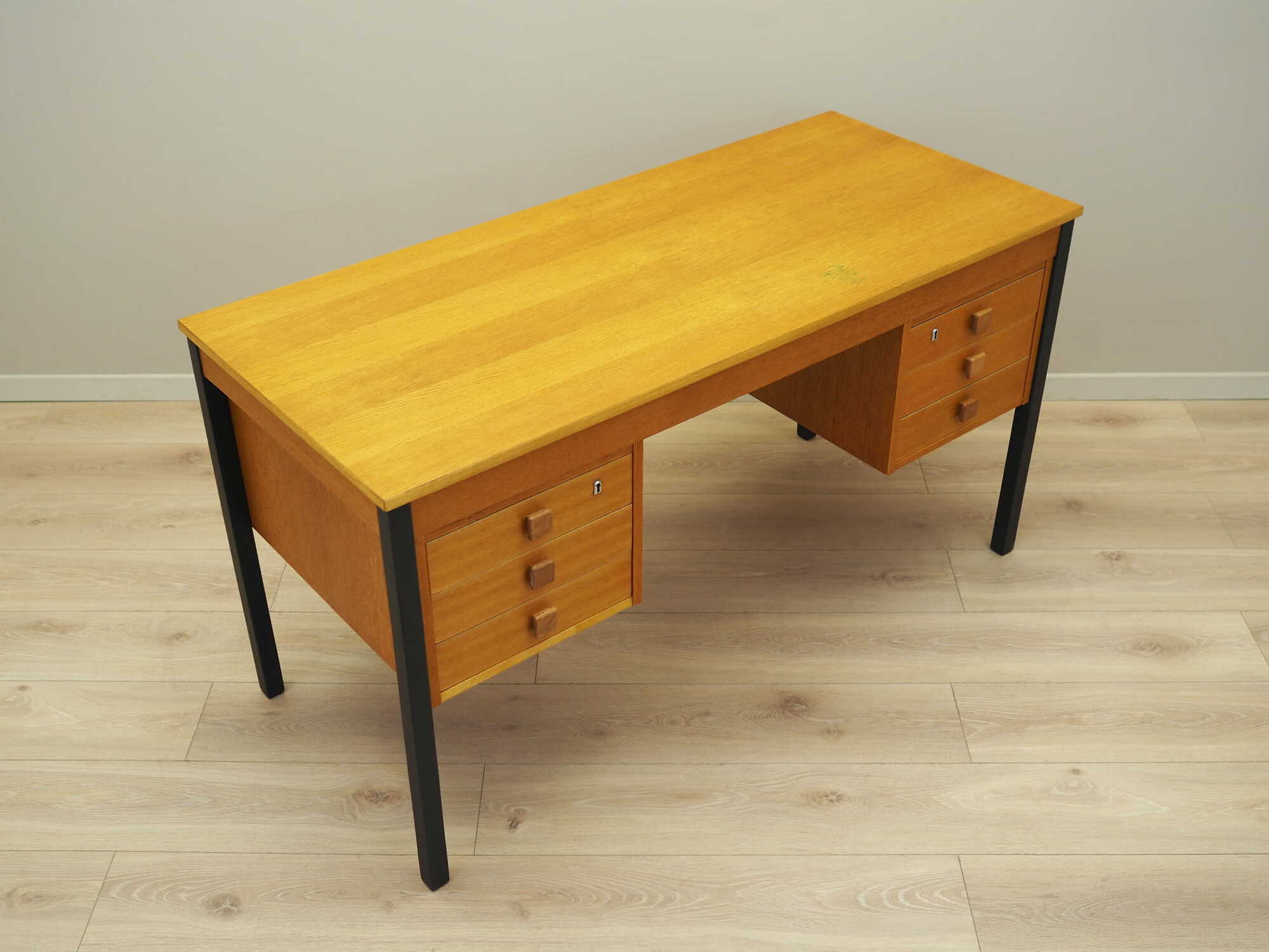 Vintage Desk Ash Wood Brown 1970s 4