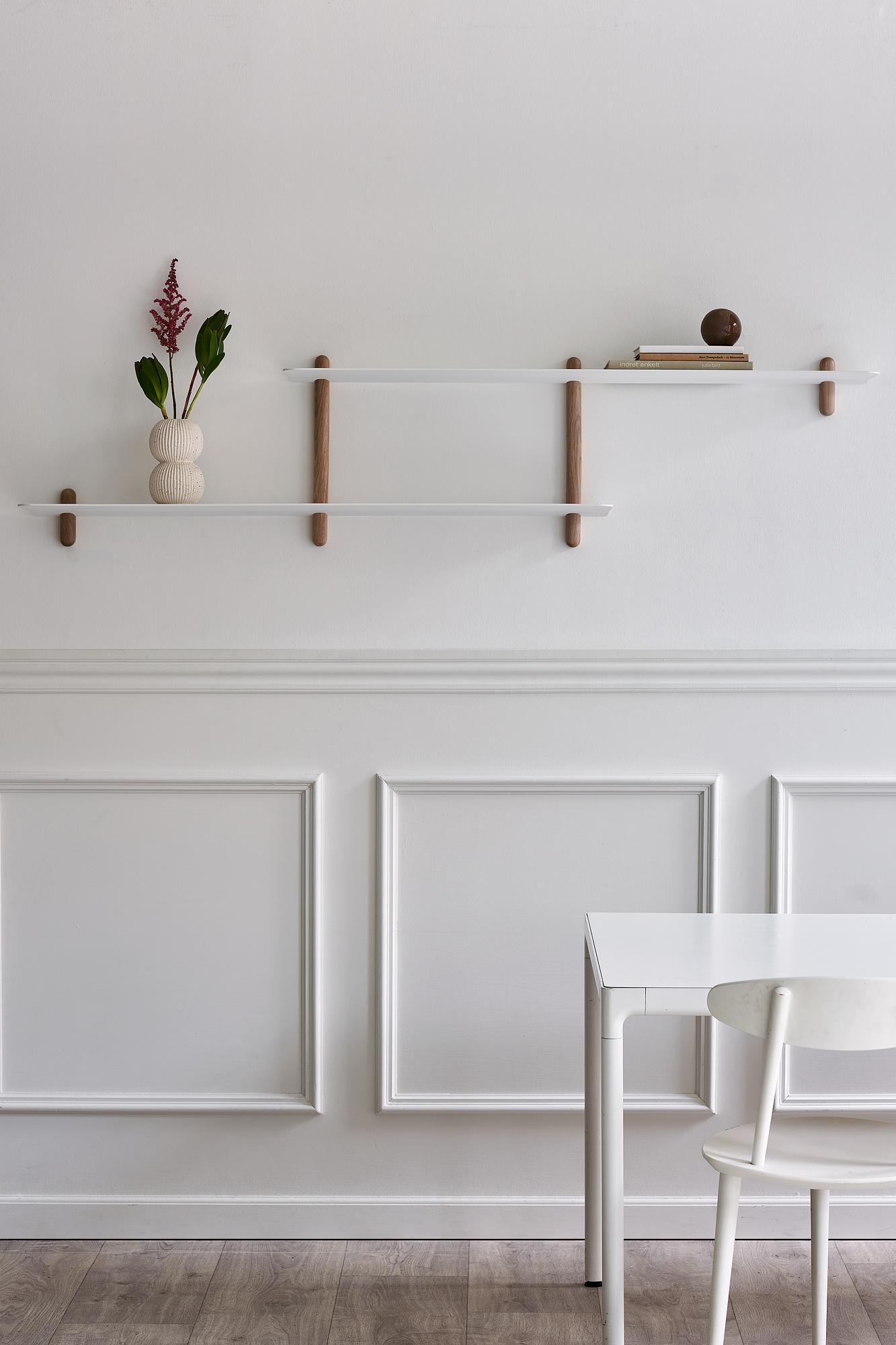 Nivo Large Shelf Wood AluminiumBrown 2