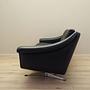 3-Sitzer Sofa Leder Schwarz 1960er Jahre 5