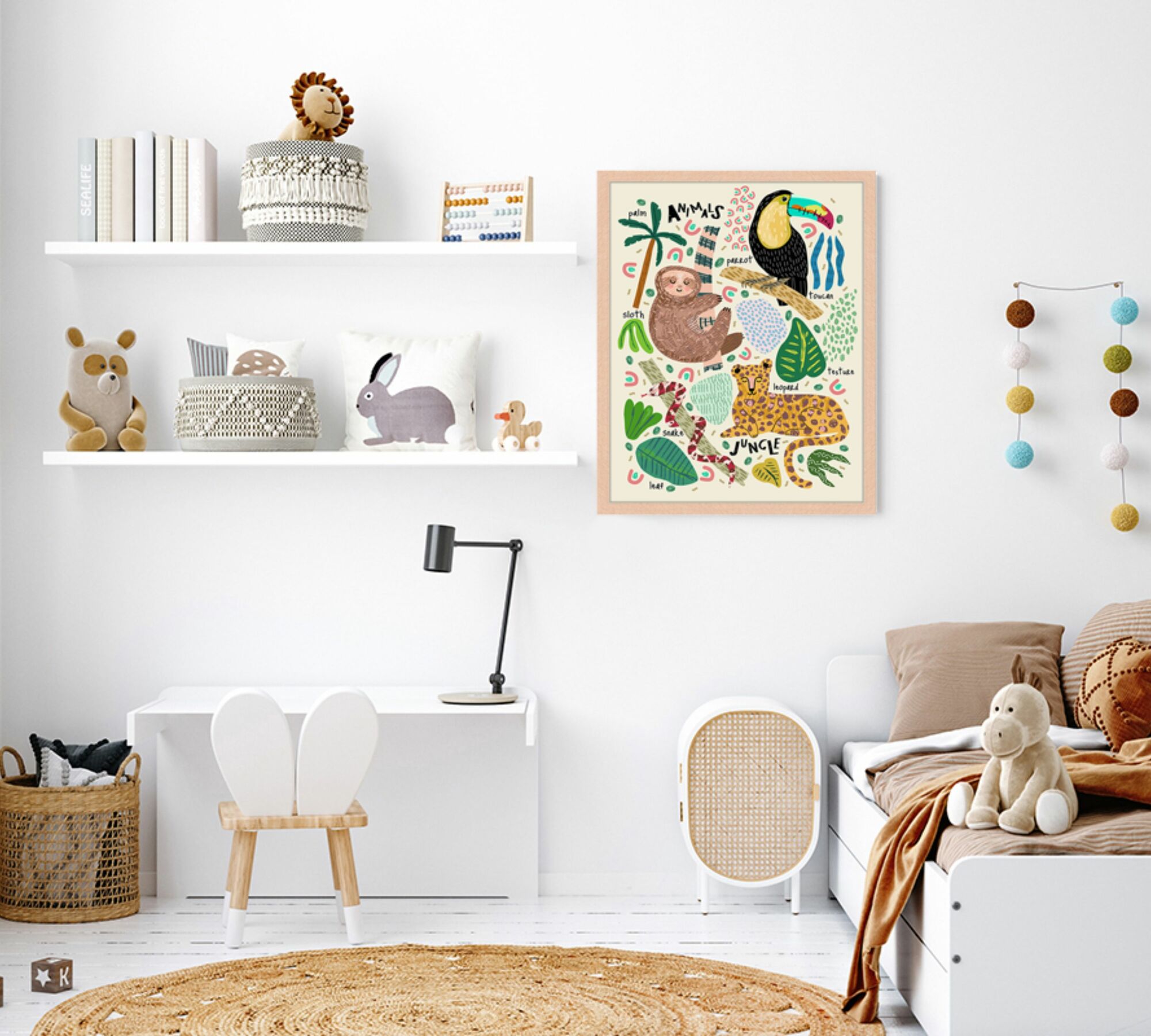 Jungle Animals gerahmter Kunstdruck  3