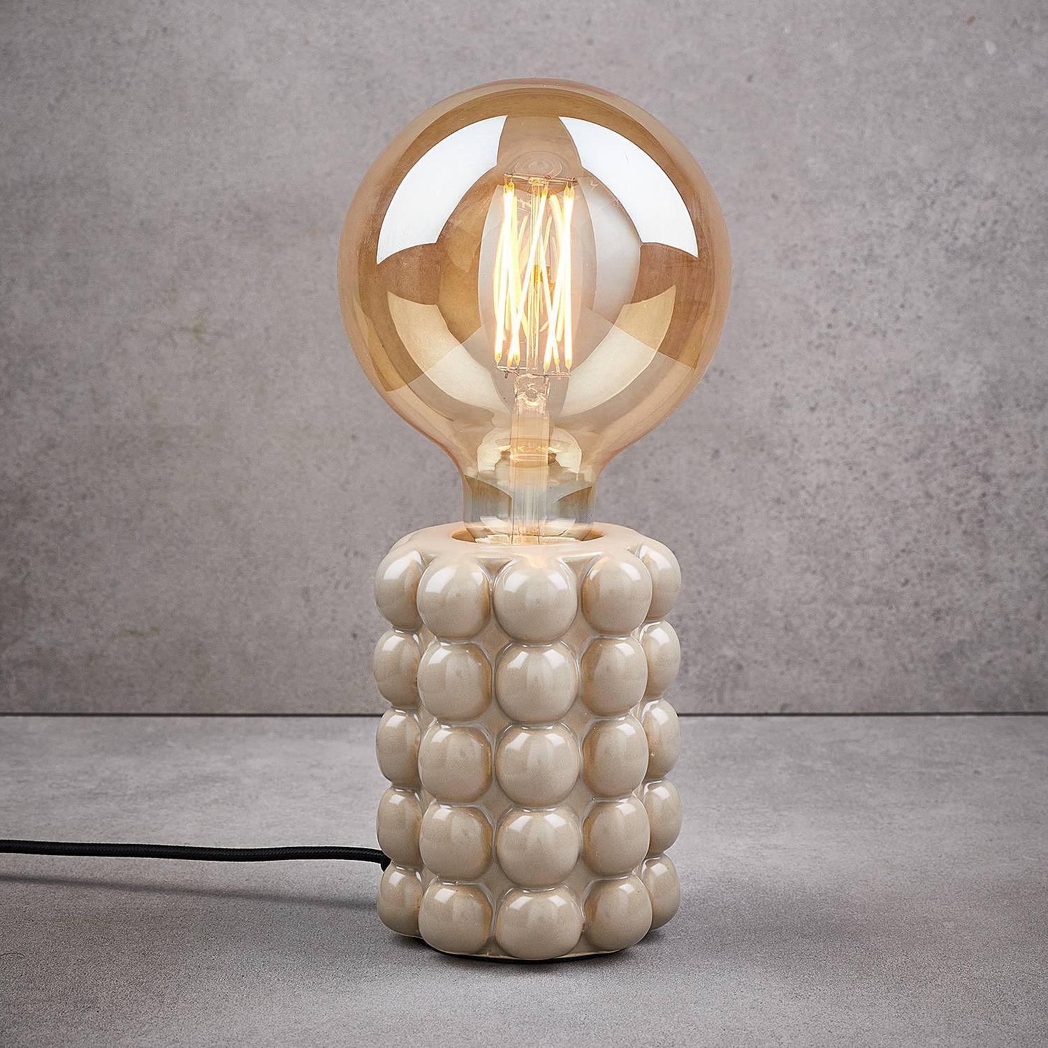 STILO Tischleuchte Keramik Taupe 1