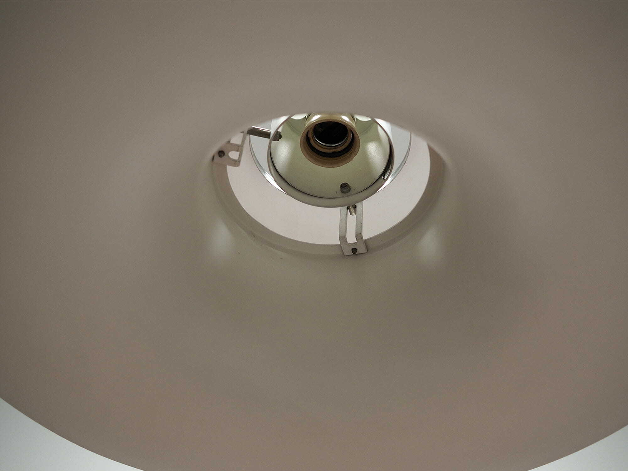 Vintage pendant lamp metal white 1970s 6