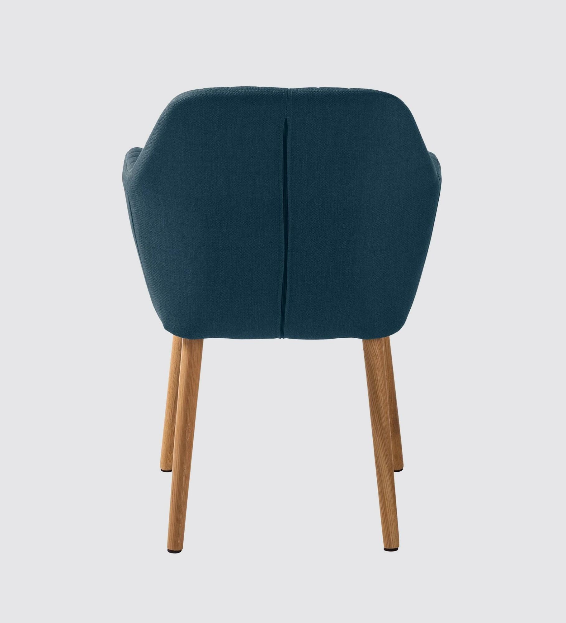 Armlehnstuhl Eiche Massiv Webstoff Jeansblau 5