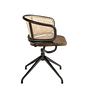 Swiveling armchair Rattan Velvet Brown 5