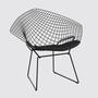 DEFEKT! Bertoia Diamond Chair Schwarz mit Sitzkissen  0