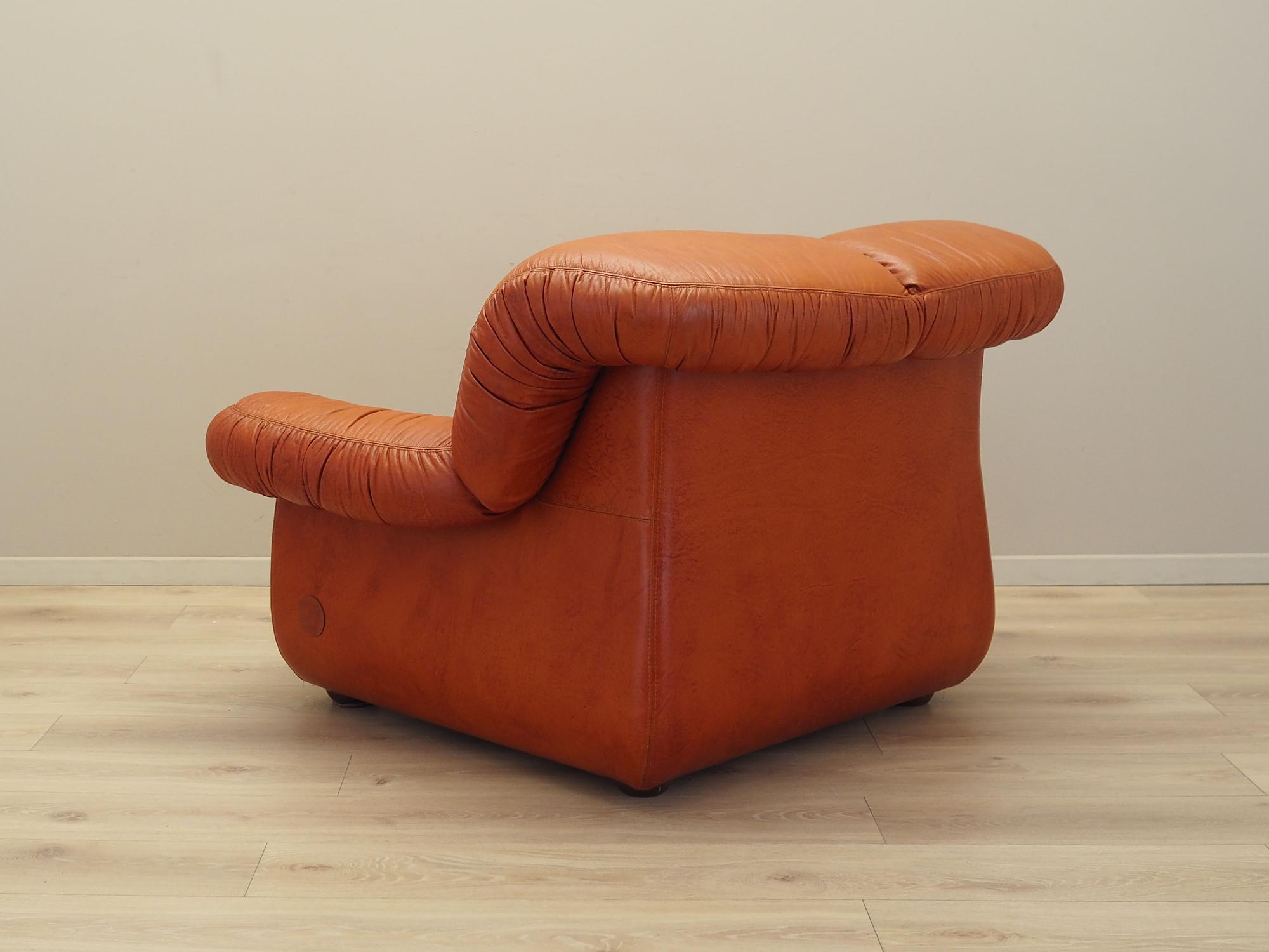 Sessel Leder Braun 1970er Jahre 4
