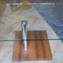 Beistelltisch Glas Holz Braun  1