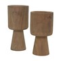 2x Kerzenhalter Teakholz Natur 1