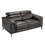 Sofa 2-seater with relax function leather chocolate brown 0