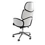 4142 Swivel Office Chair Light Grey White Glossy 4