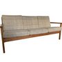 Vintage Sofa Hans J. Wegner Holz Baumwolle Braun 60er Jahre 0