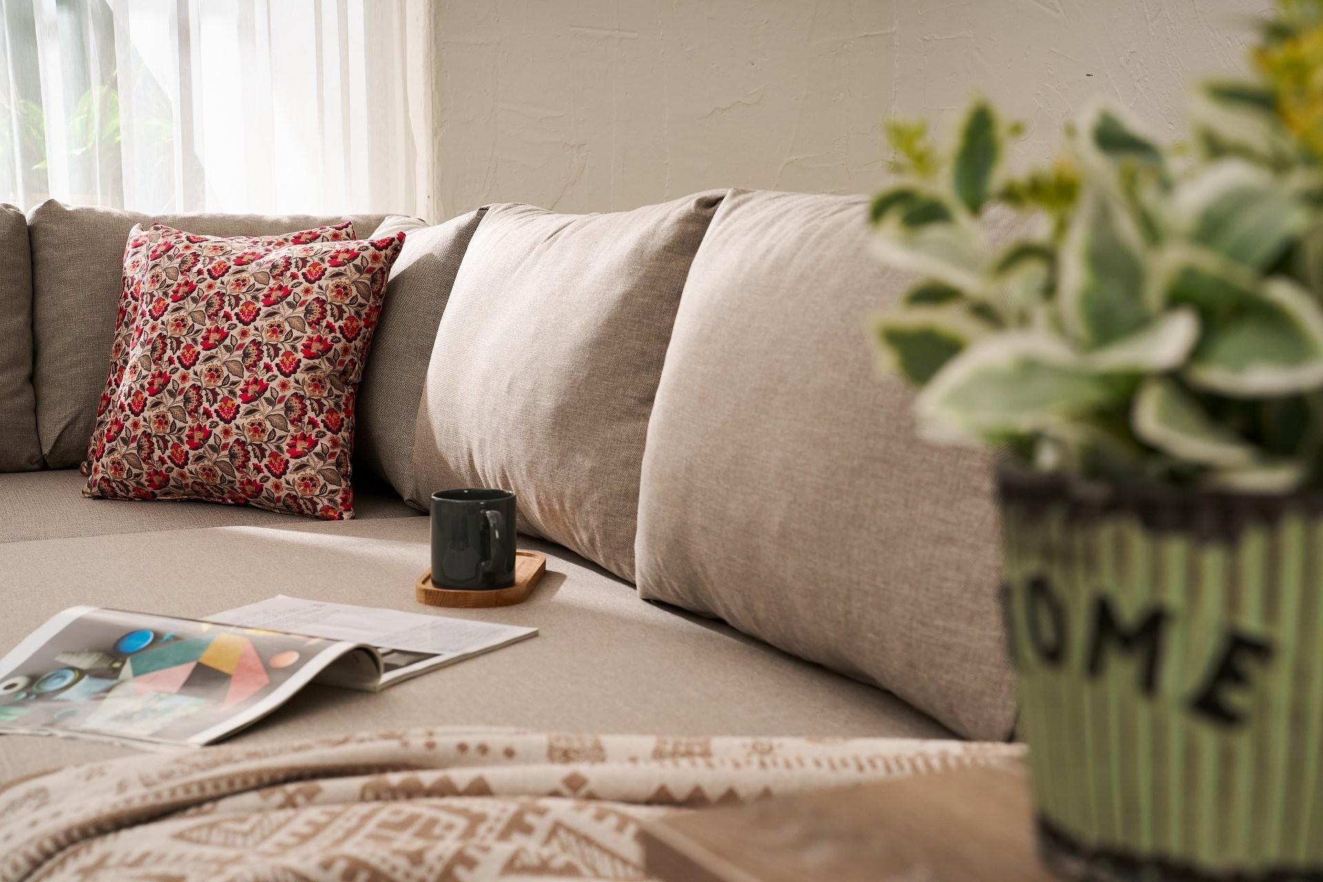 Aly Schlafsofa Récamiere Links Baumwolle Beige 5