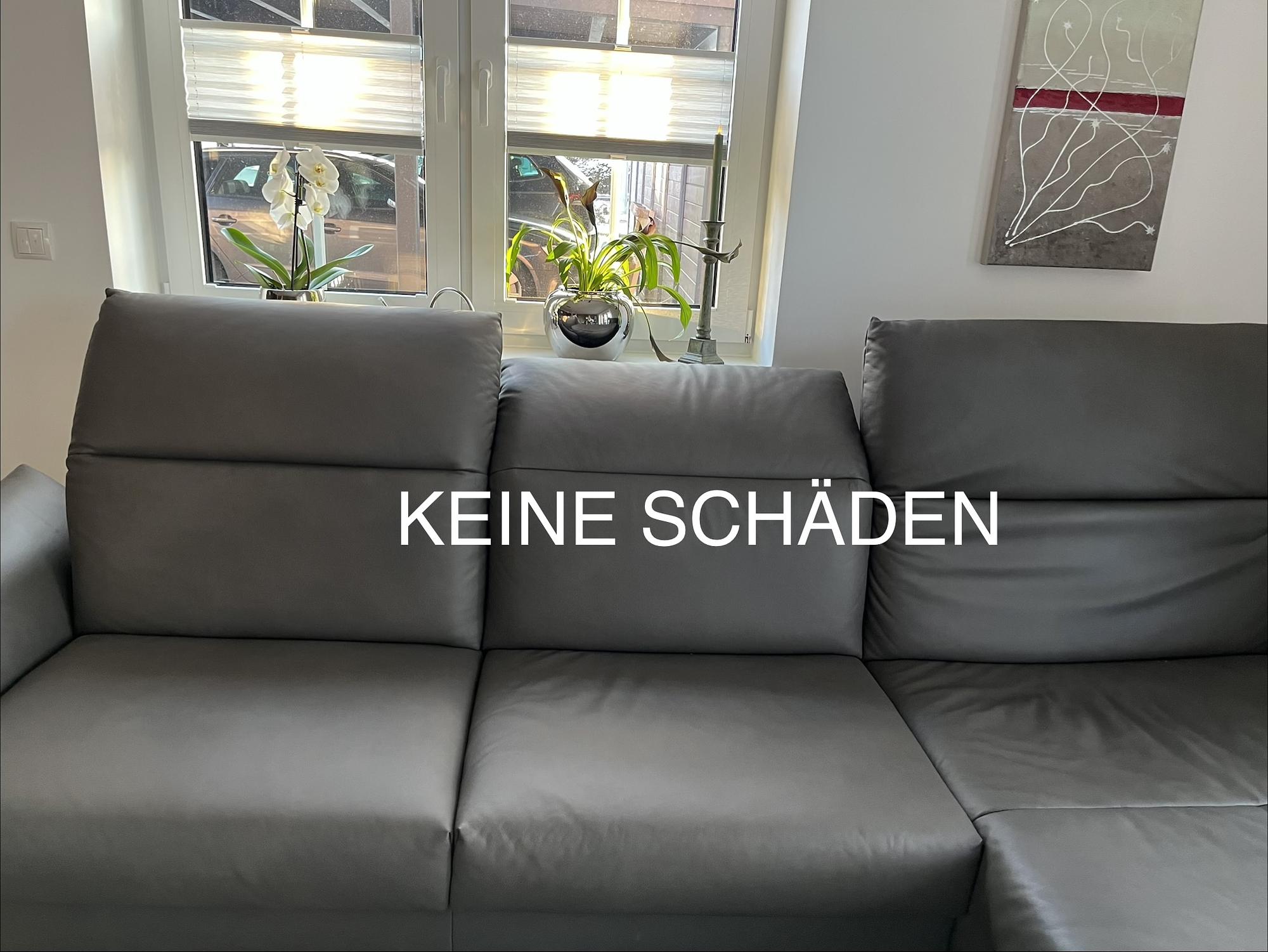 Corner sofa leather grey 9
