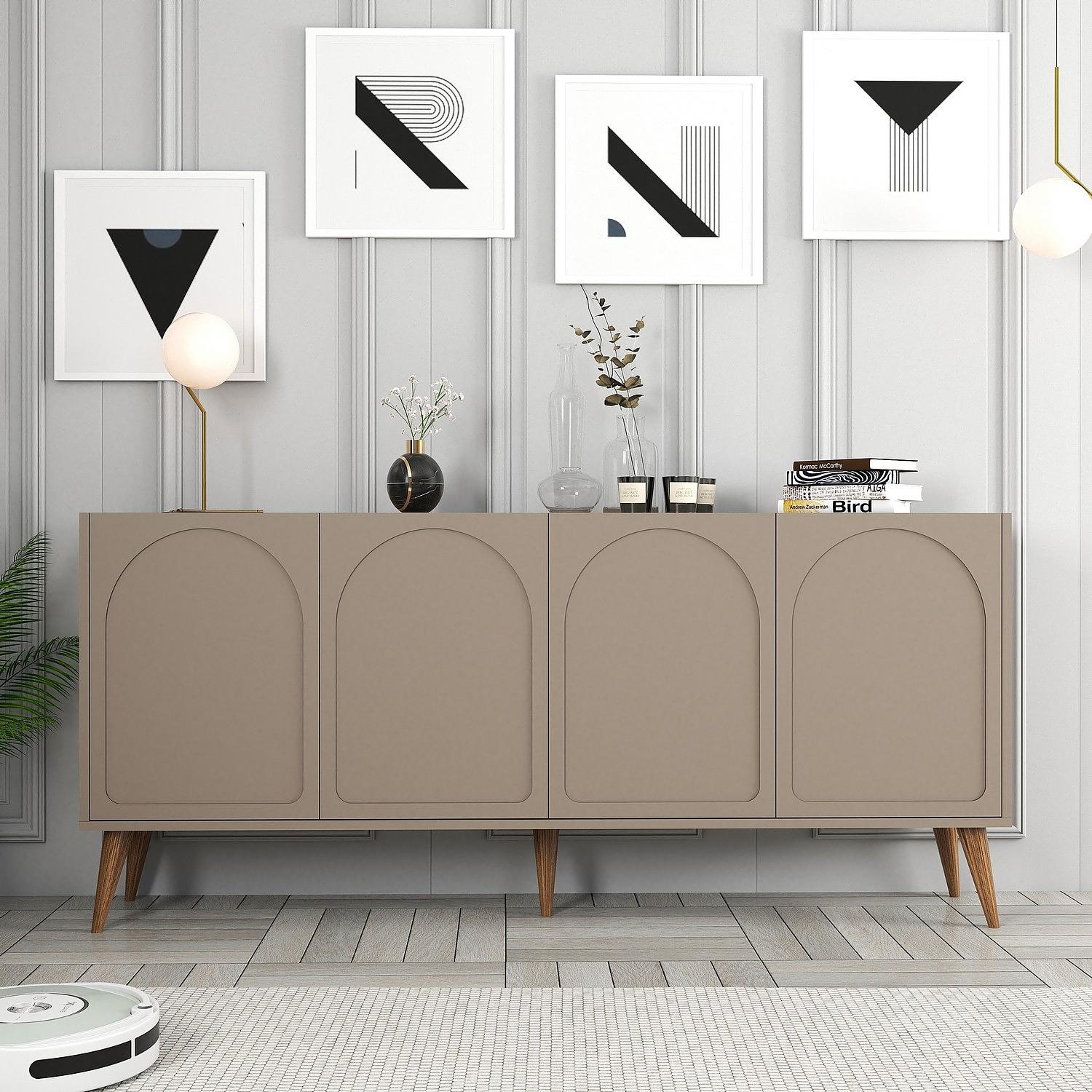 Lyon 81 Console Walnut Wood Veneer 1