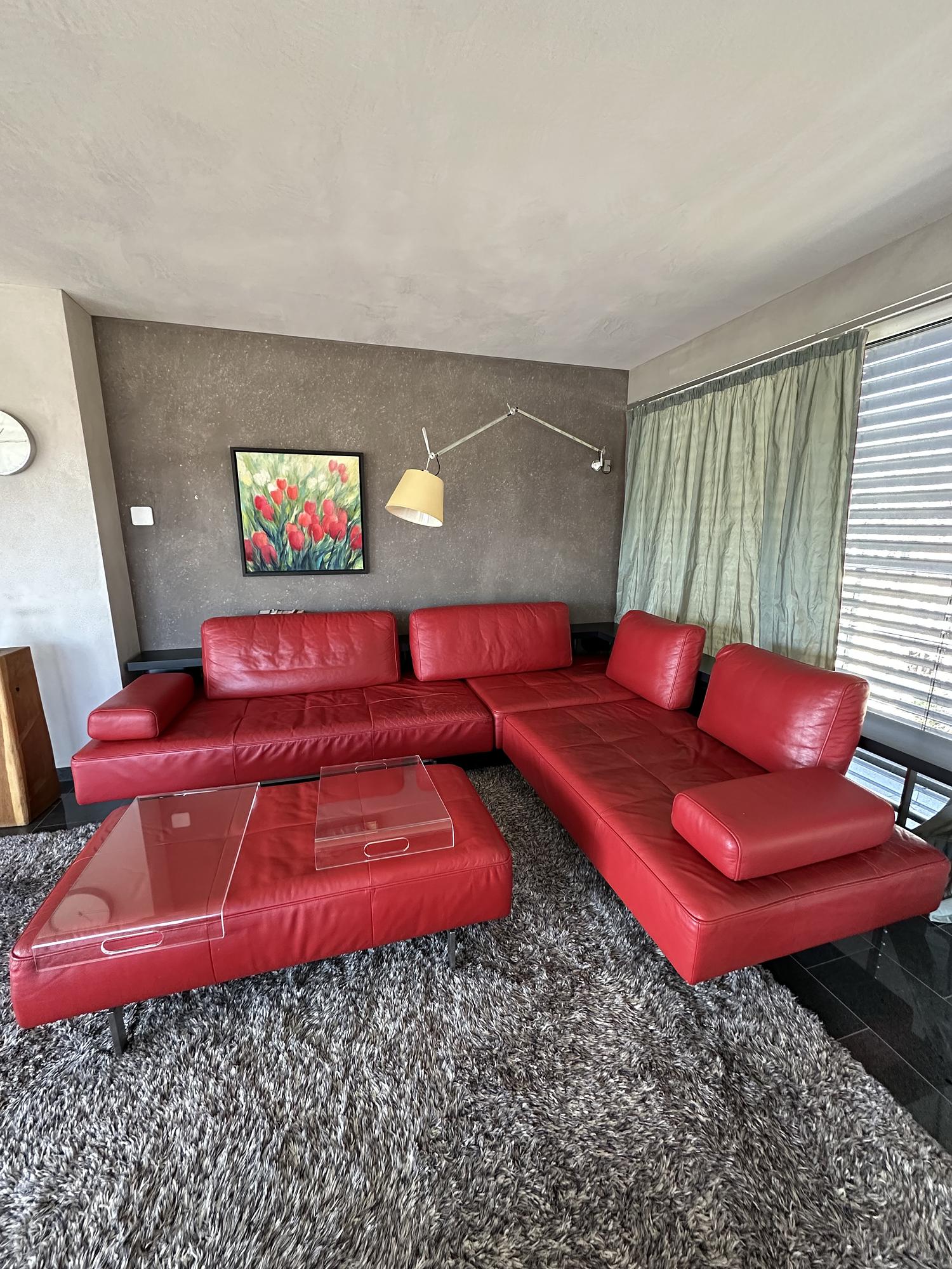 Corner Sofa Dono Leather Red 1
