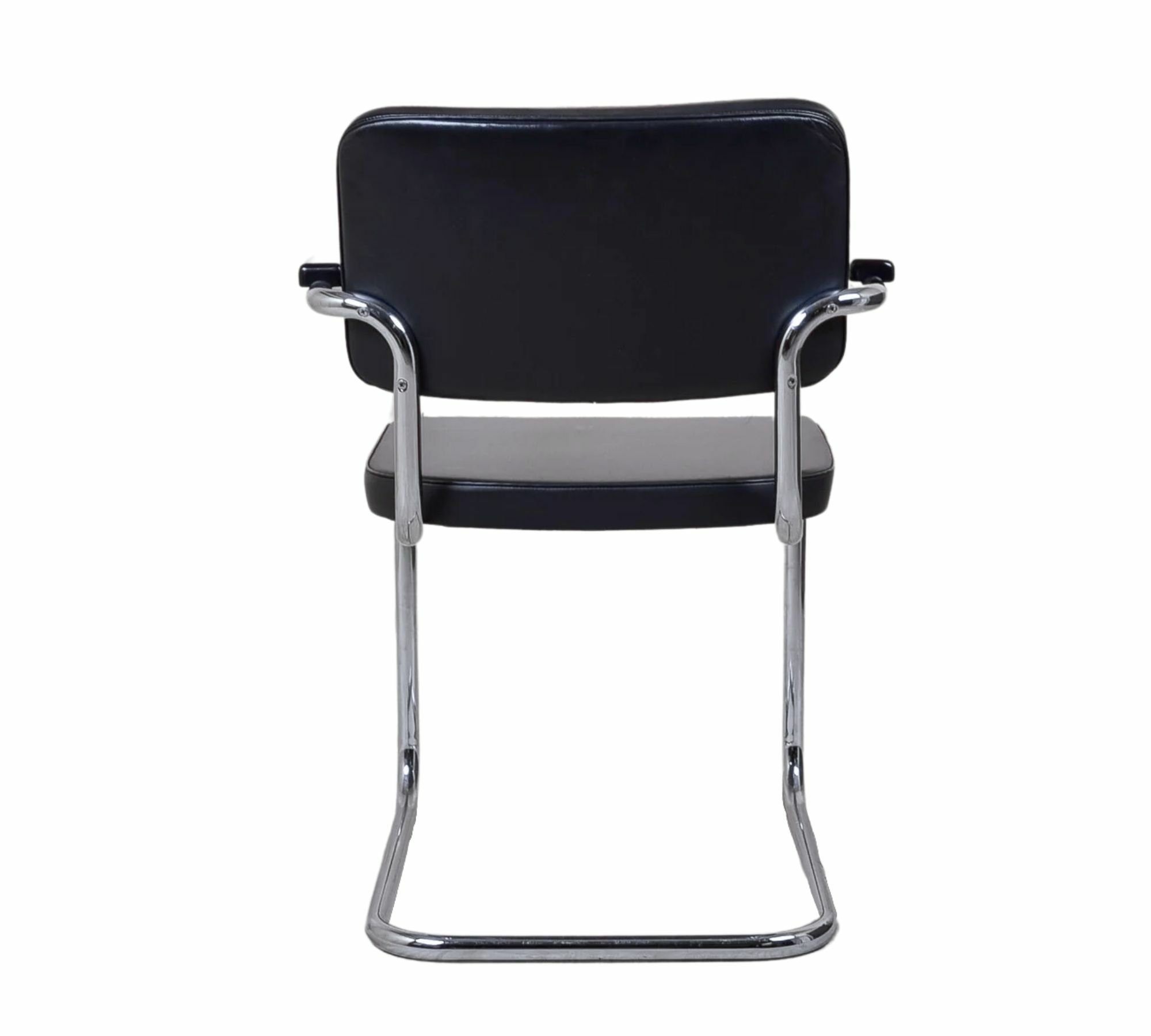 S 64 PV Thonet Freischwinger Leder Metall Schwarz 3