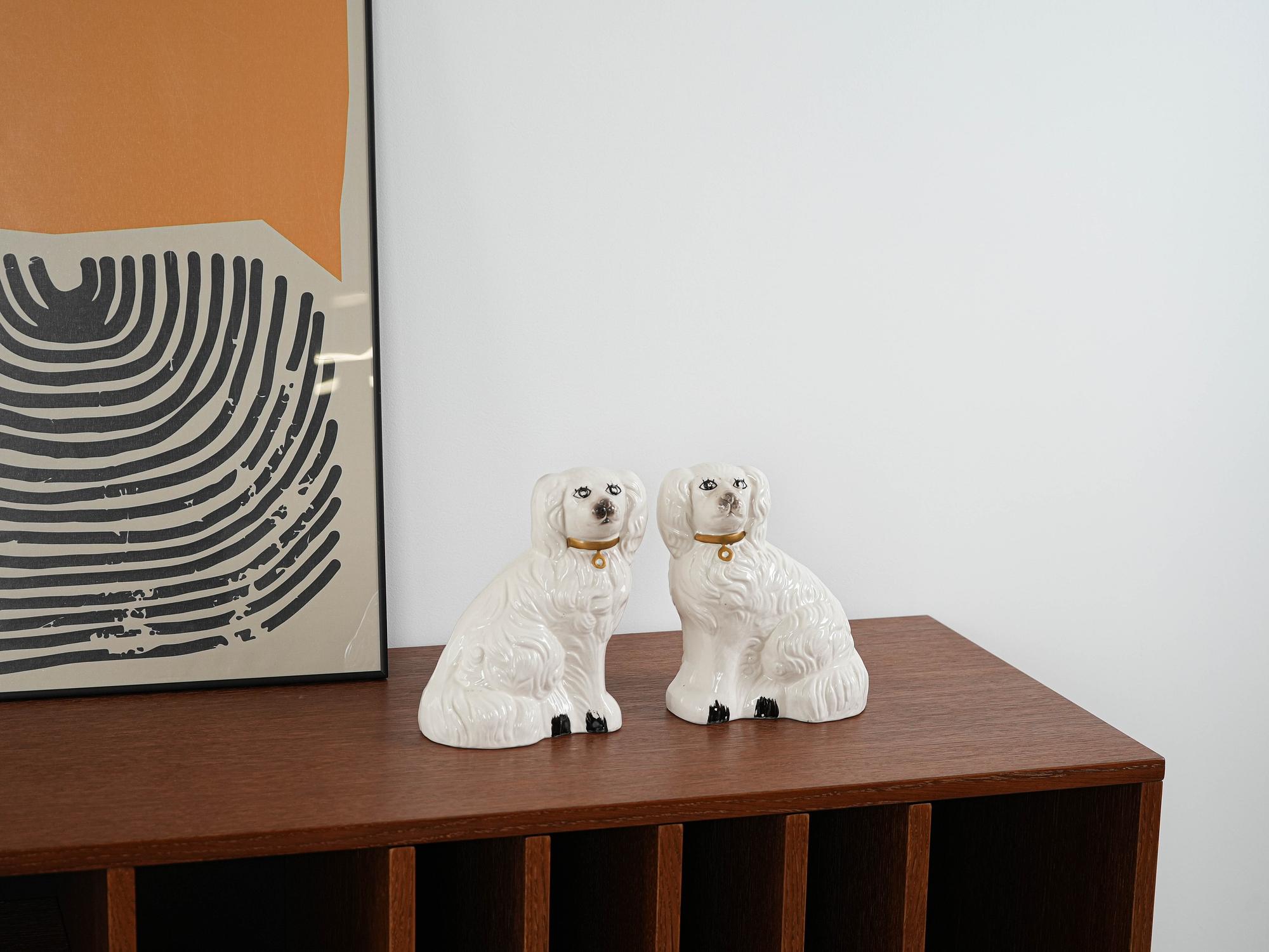 Dog Figures English Style Ceramic 1970s 1