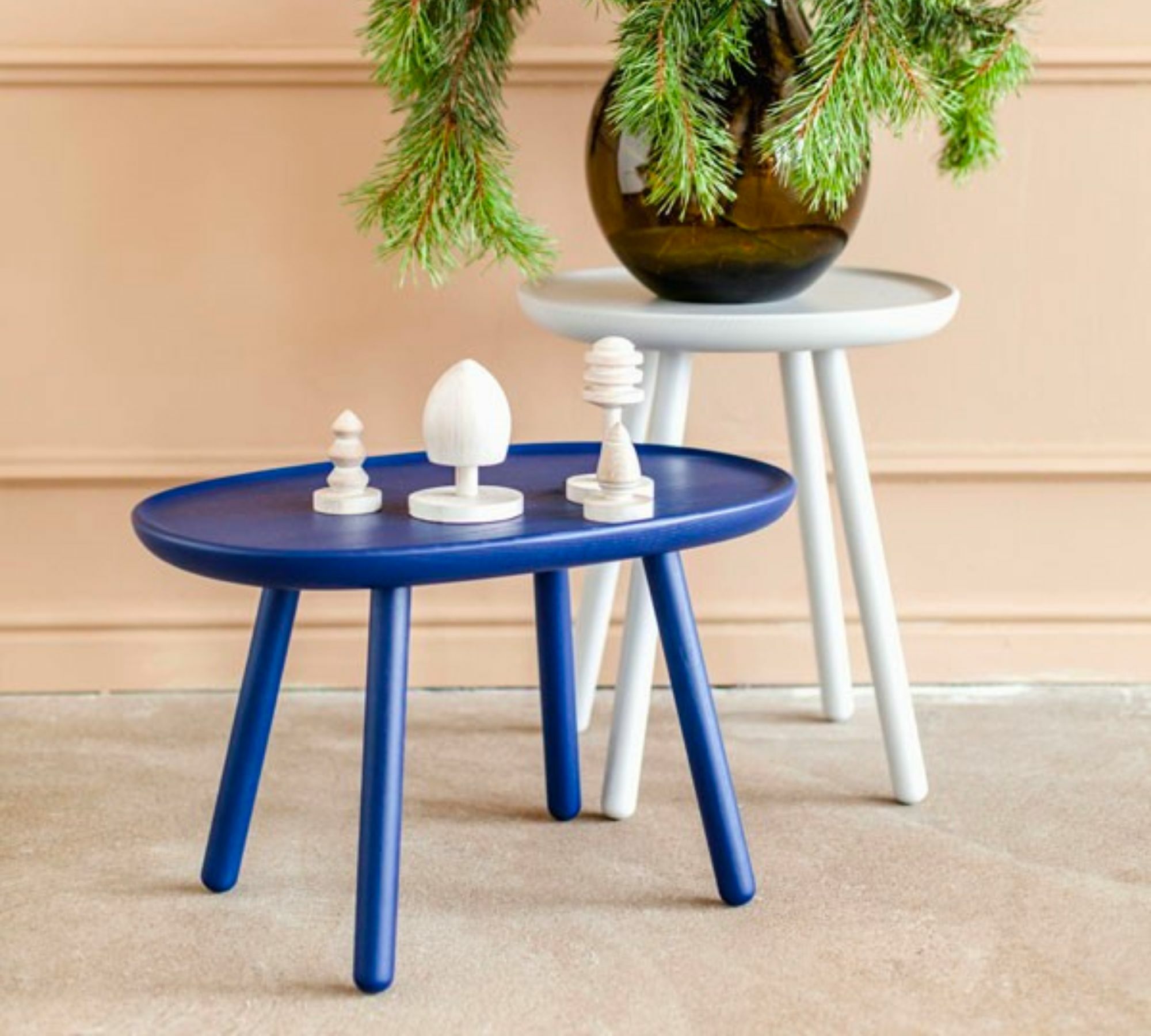 Naïve Bestelltisch Holz Blau 3