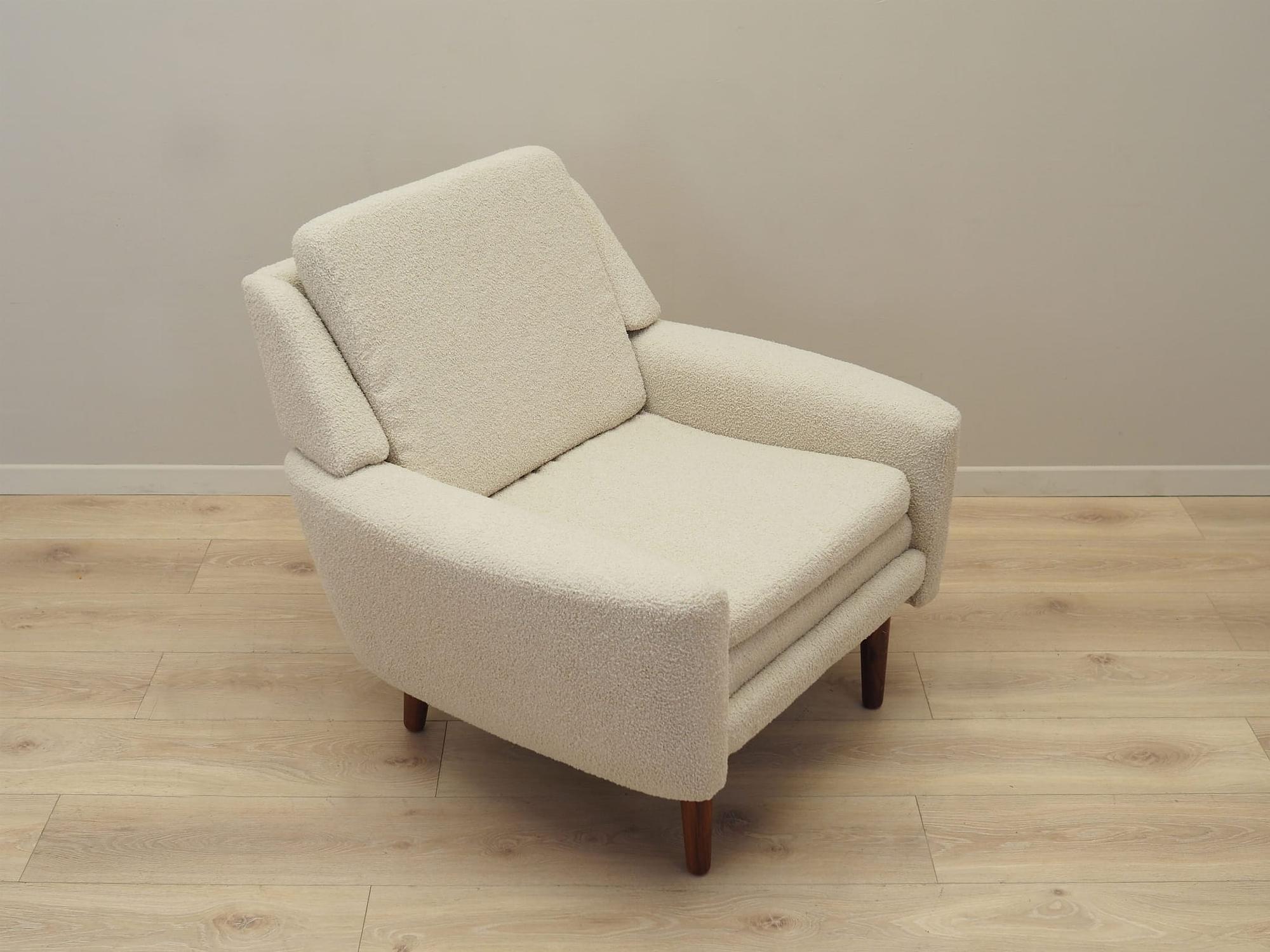 Sessel Textil Holz Creme 1970er Jahre 11