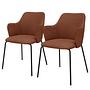 BECOLLA Armchair Set of 2 Rust Brown 0