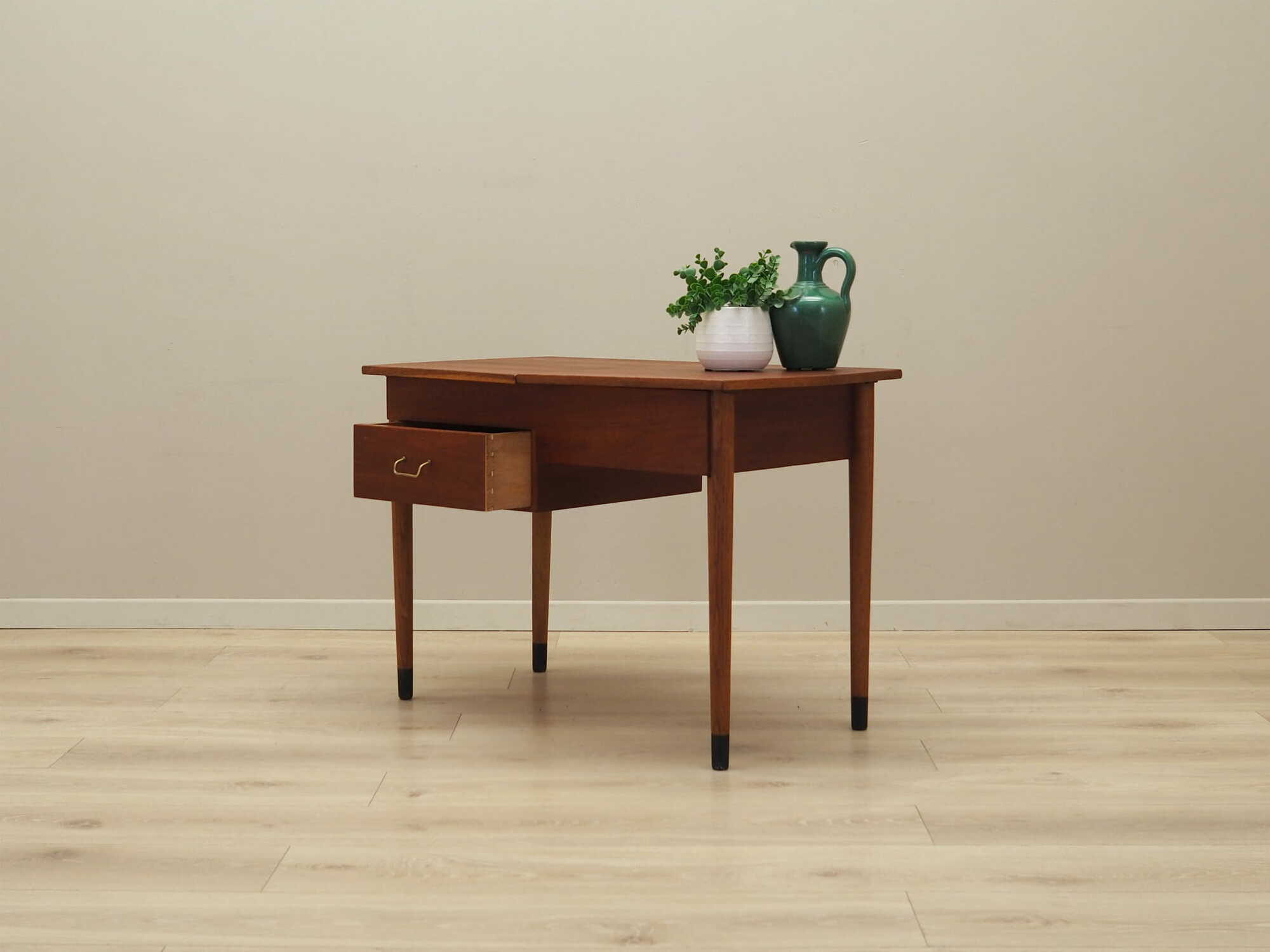 Vintage sewing table teak brown 1960s 2