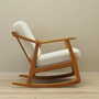 Vintage rocking chair oak wood textile cream 1960s 5