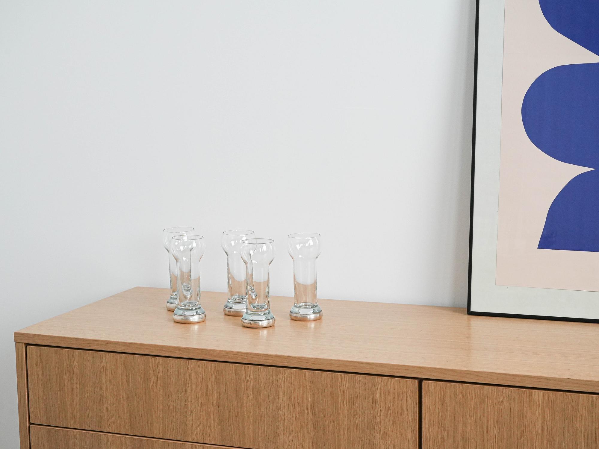 5er-Set Gläser Transparent 1970er Jahre 1