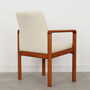 Vintage Chair Teak Wood Textile White 1970s 5