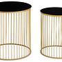2x Avento Beistelltisch Schwarz Gold 0