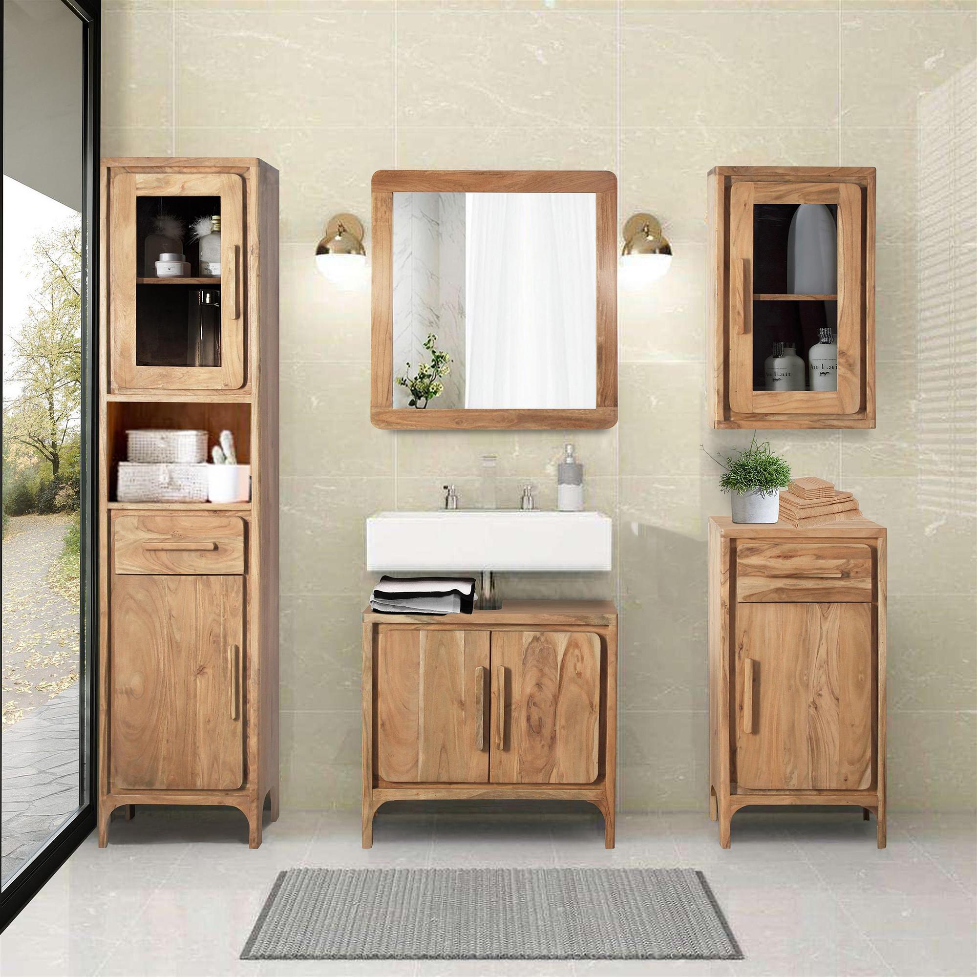 Vienna Vanity Unit Solid Acacia Wood 3