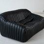 Vintage Annie Hiéronimus Sandra Sofa-Set Leder Schwarz 6-tlg 8