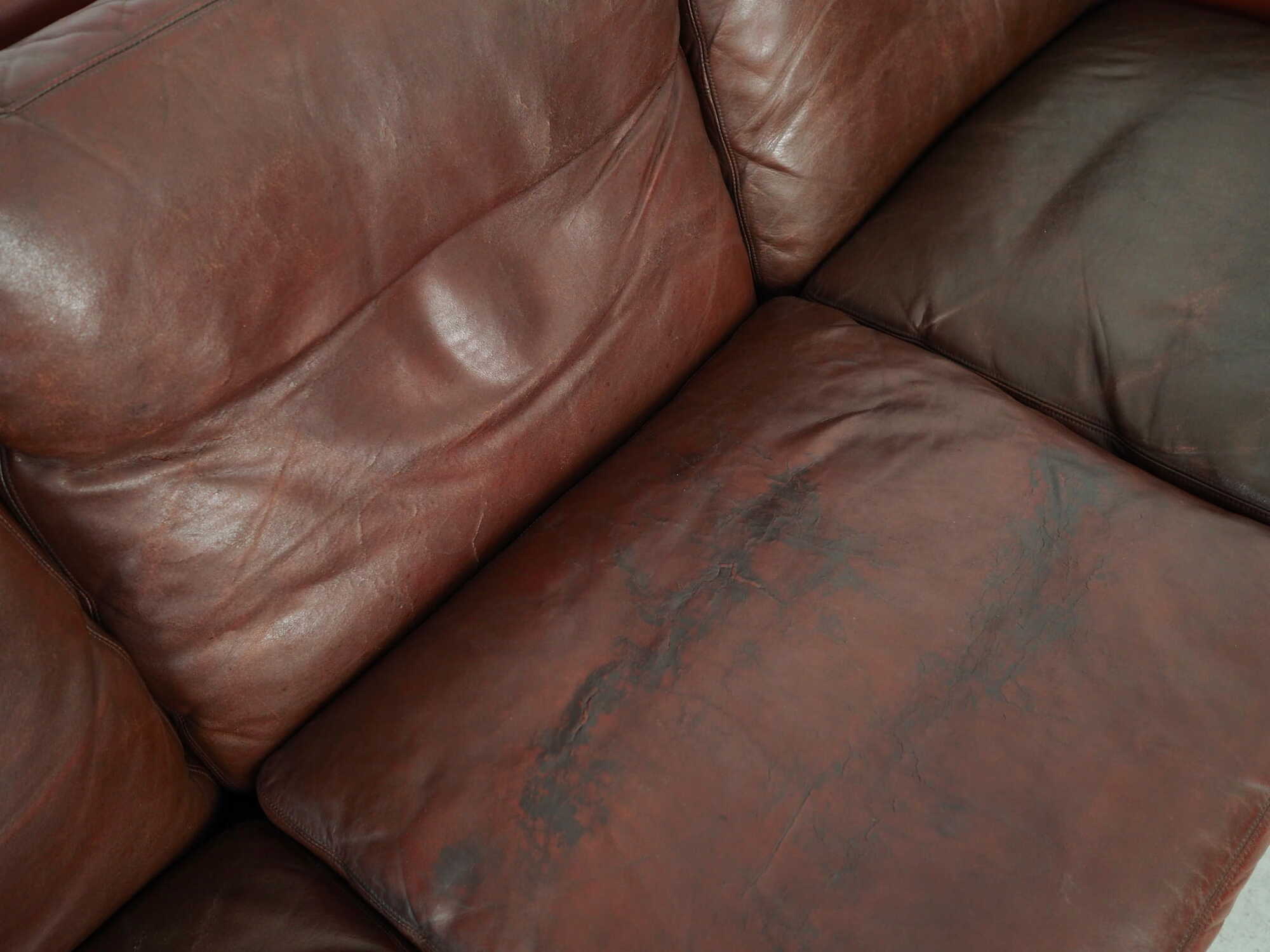 Sofa Leather Brown 1960s 7