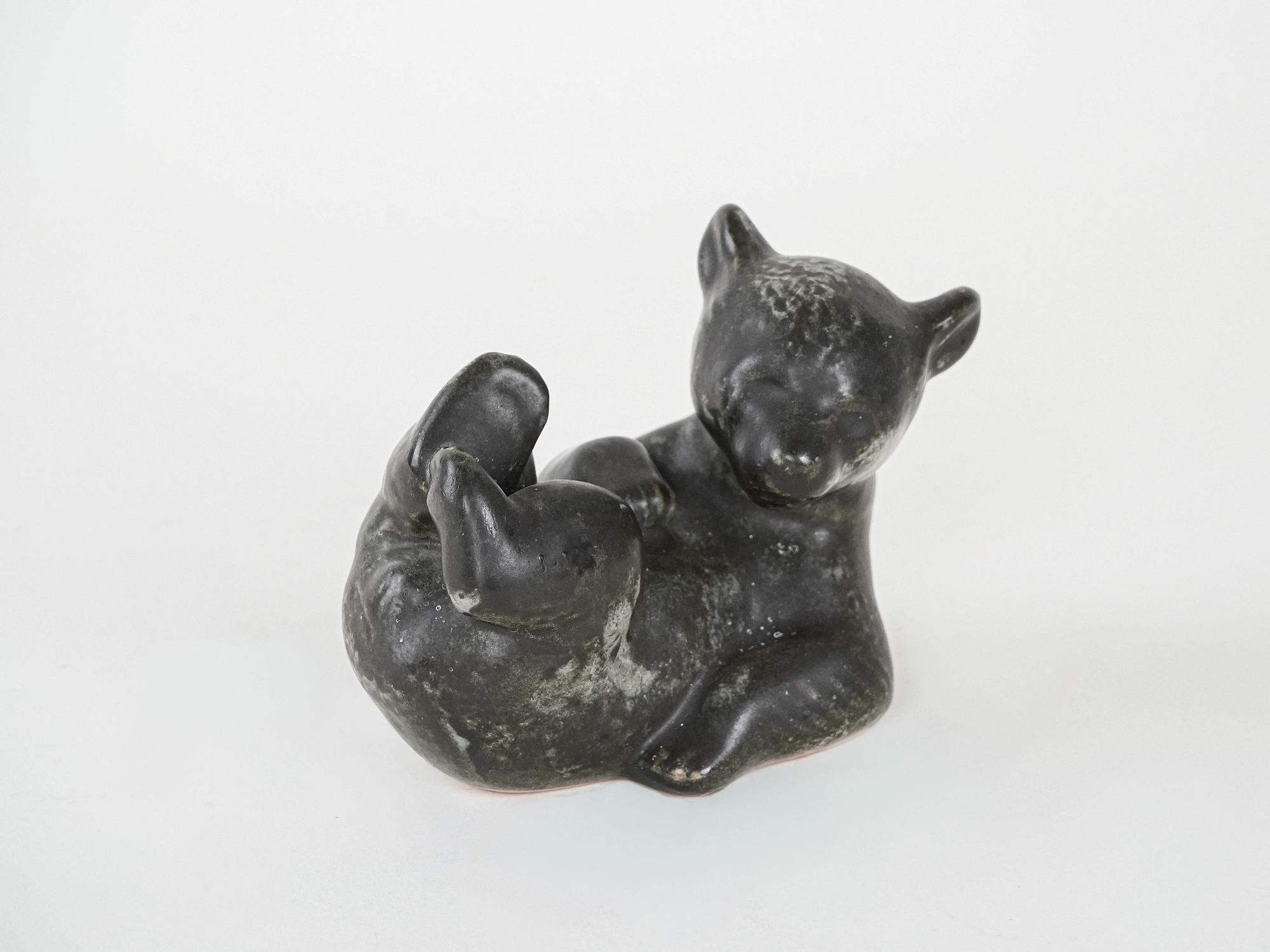 Teddy bear figure 1960s ceramics 3