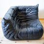 Togo Corner Sofa Pull-Up Leather Black 2