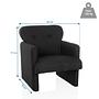 CARIPITO Loungesessel Stoff Schwarz 4